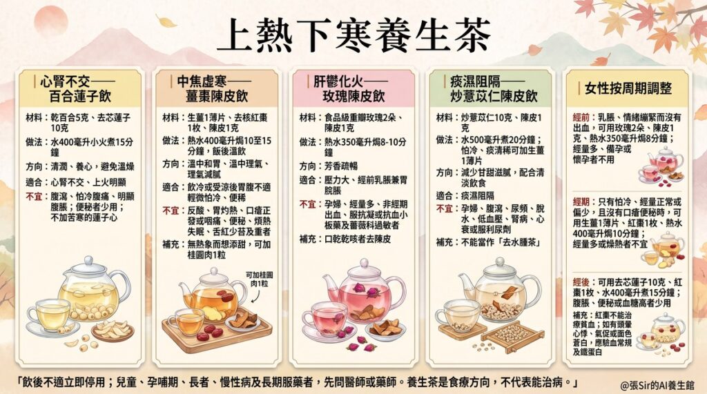 上熱下寒養生茶示意圖
