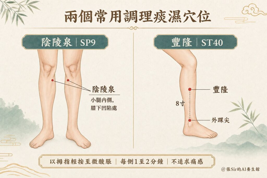 陰陵泉與豐隆穴位圖