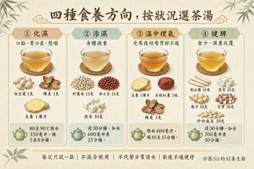 四種食養方向與茶湯配方