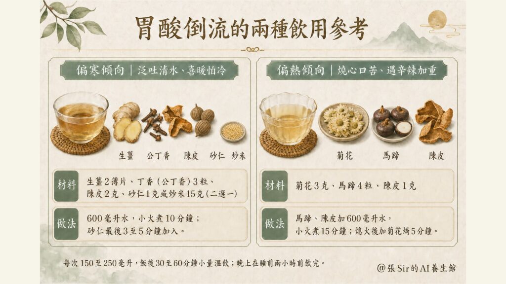胃酸倒流偏寒與偏熱兩種飲用參考