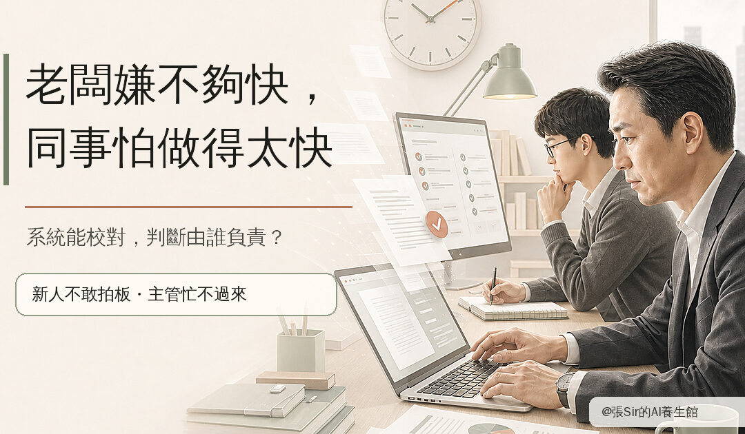 老闆嫌不夠快，同事怕做得太快