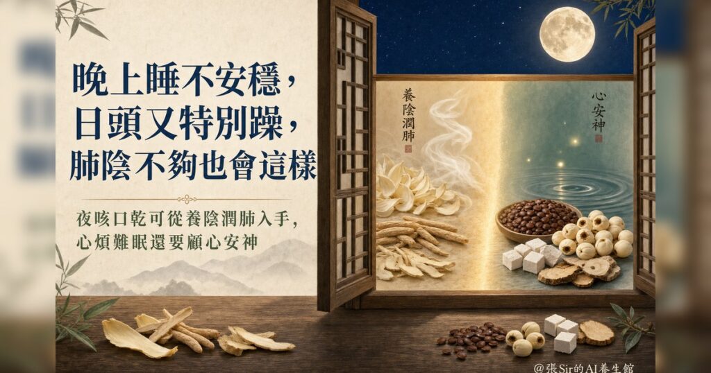 晚上睡不安穩，日頭又特別躁，肺陰不夠也會這樣
