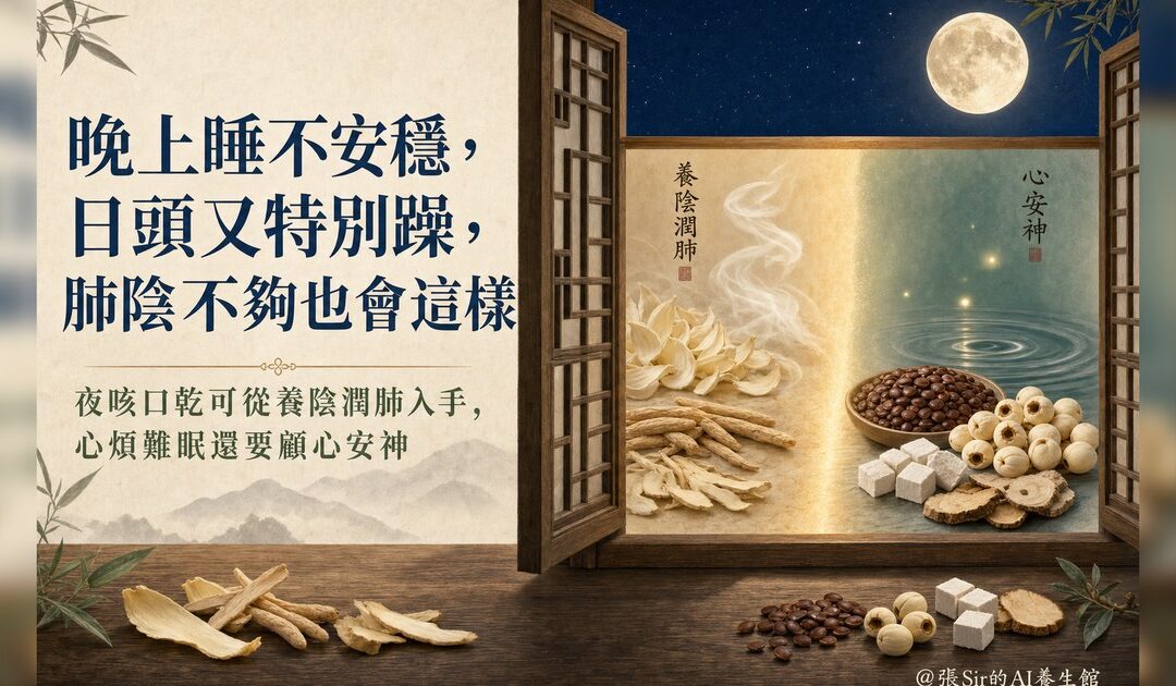 晚上睡不安穩，日頭又特別躁，肺陰不夠也會這樣
