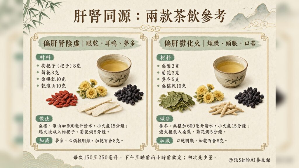 肝腎同源兩款茶飲參考